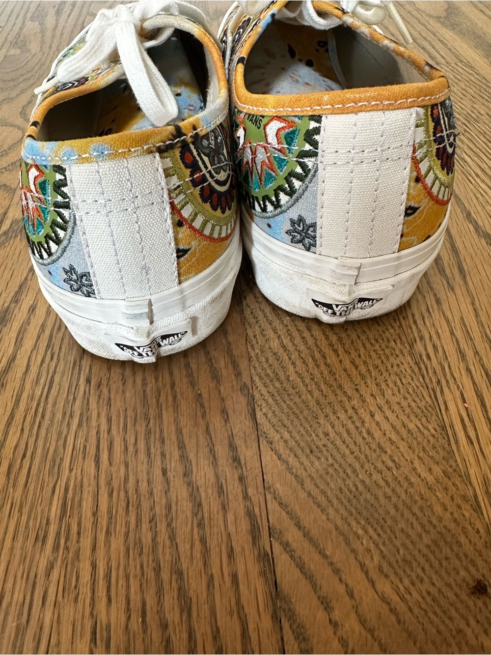 Vans Women's Multi-Color Patterned Canvas Sneakers - Yellow, Green, Blue Accents - Picture 5 of 7